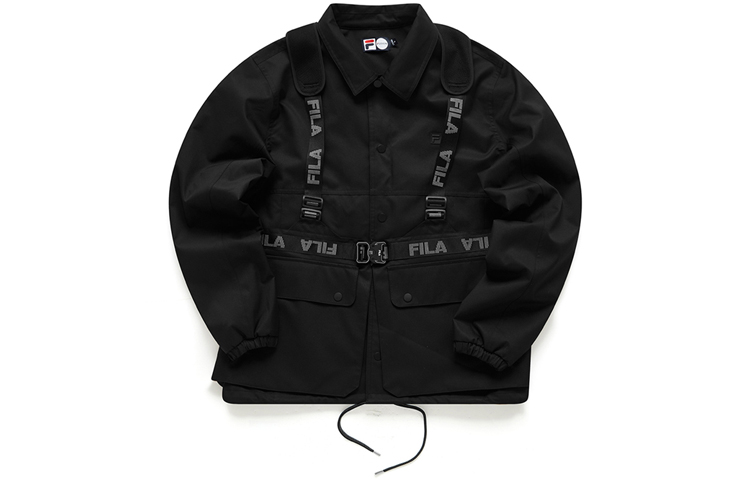 FILA Black Outdoor Casual Jacket & Sports Vest Two-Piece Set T11M113705F-BK