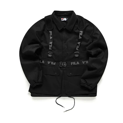 FILA Black Outdoor Casual Jacket & Sports Vest Two-Piece Set T11M113705F-BK