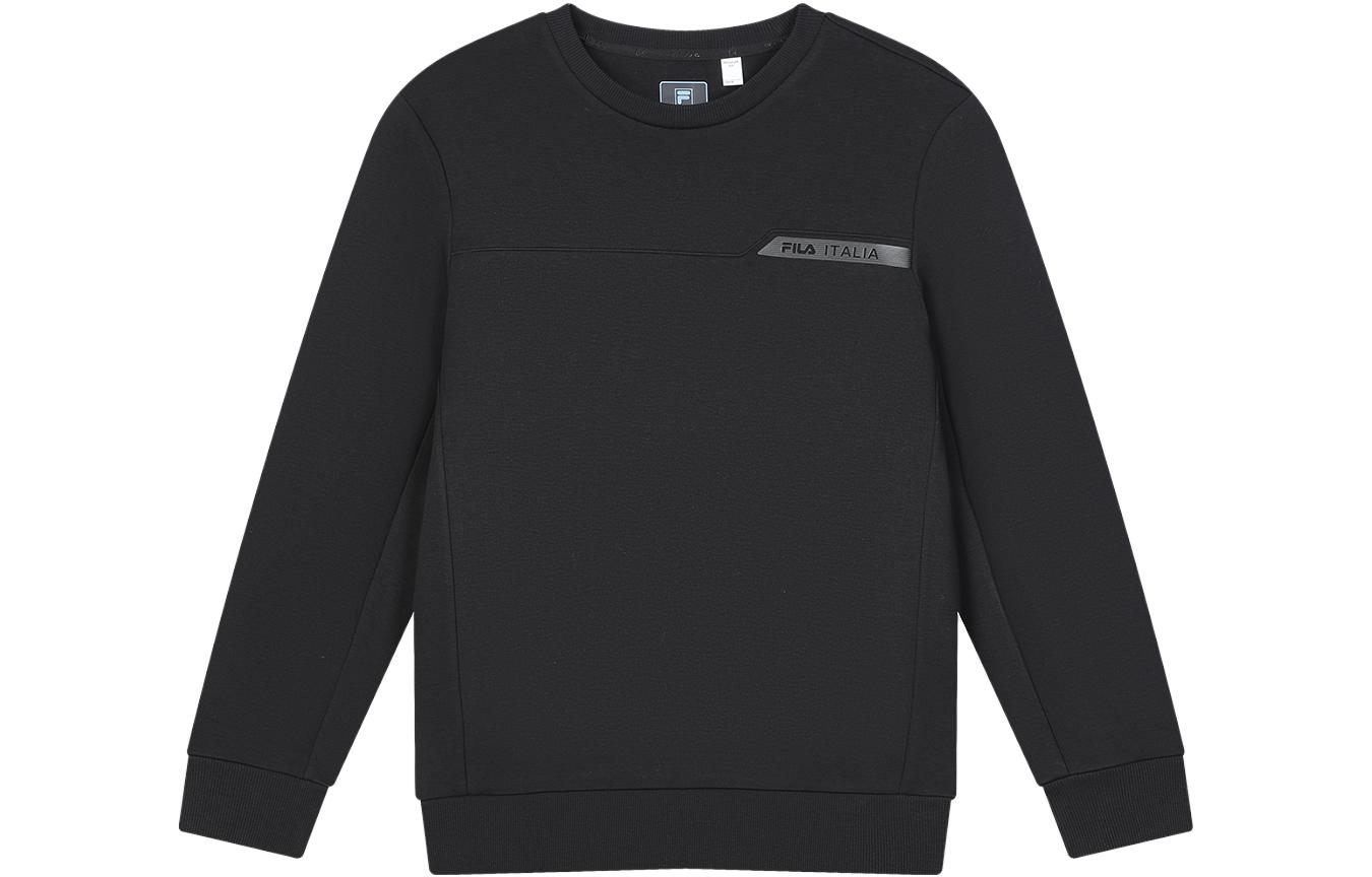 FILA Black Plain Crewneck Pullover Casual Knit Sweatshirt F11M412204F-BK
