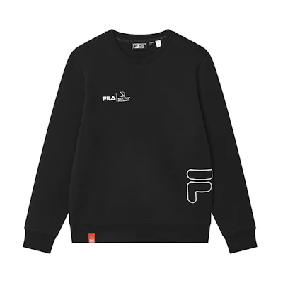 FILA Black Plain Knit Pullover Crewneck Sweatshirt F11M319202F-BK
