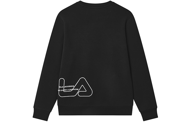 Lookbook FILA 黑色纯色针织套头圆领卫衣 F11M319202F-BK