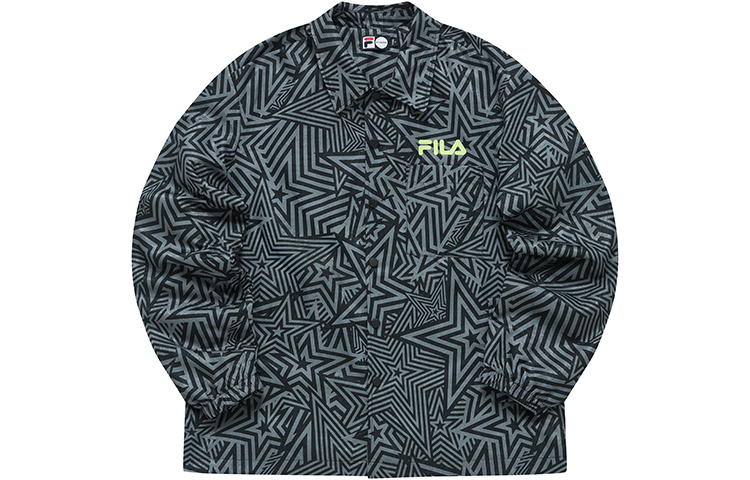FILA Black Printed Collared Sports Woven Jacket T11M225704FBK