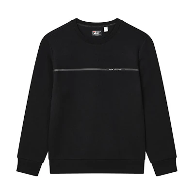 FILA Black Pullover Crewneck Long-Sleeve Casual Sweatshirt F11M247210F-BK