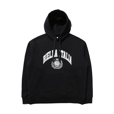 FILA Black Pullover Hoodie with Casual Letter Print FS2POD4104XBLK