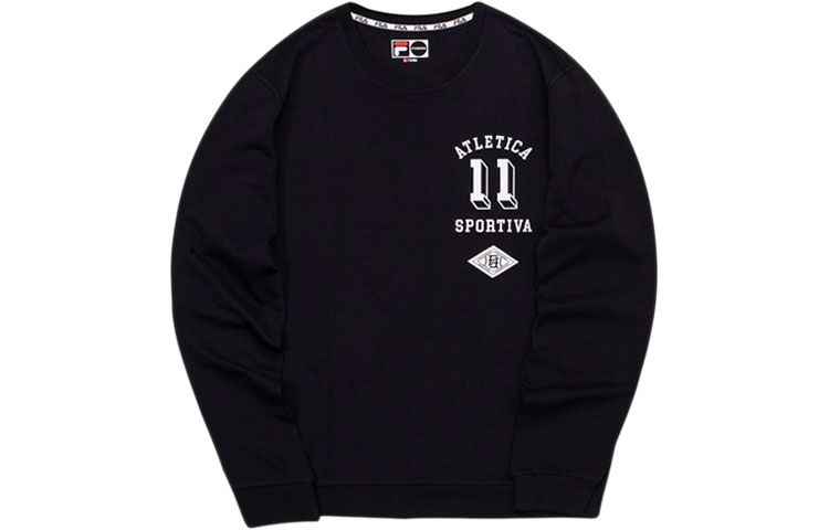 FILA Black Pullover Knit Sweatshirt Casual Sportswear T11M035205F-BK