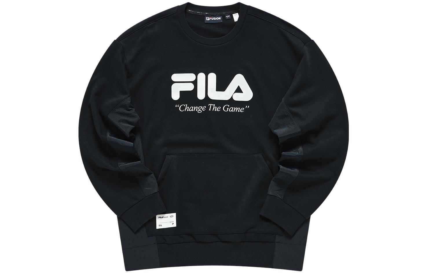 FILA Black Pullover Sweatshirt with Logo Design T11M311211F-BK