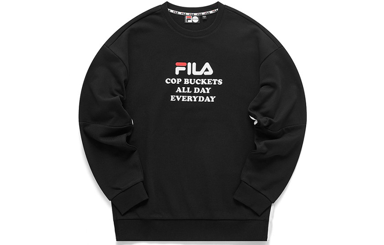 FILA Black Pullover Sweatshirt with Logo Design T11M042231FBK