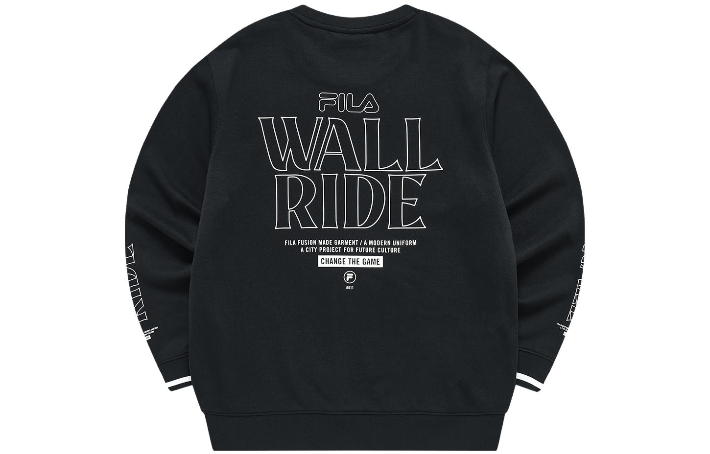 FILA Black Pullover Sweatshirt with Logo Print T11M311214F-BK