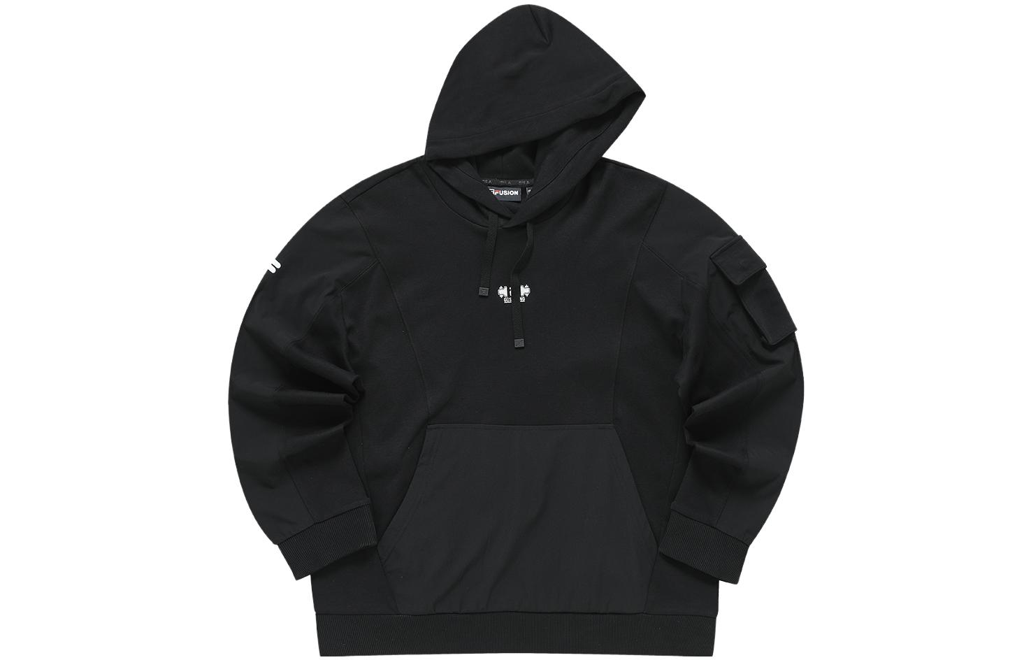 FILA Black Relaxed Fit Hoodie with Multiple Pockets T11M331203F-BK