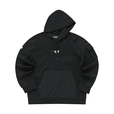 FILA Black Relaxed Fit Hoodie with Multiple Pockets T11M331203F-BK