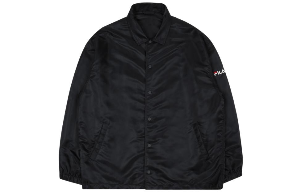 FILA Black Relaxed Logo Print Jacket FE2JKB6101X-BL