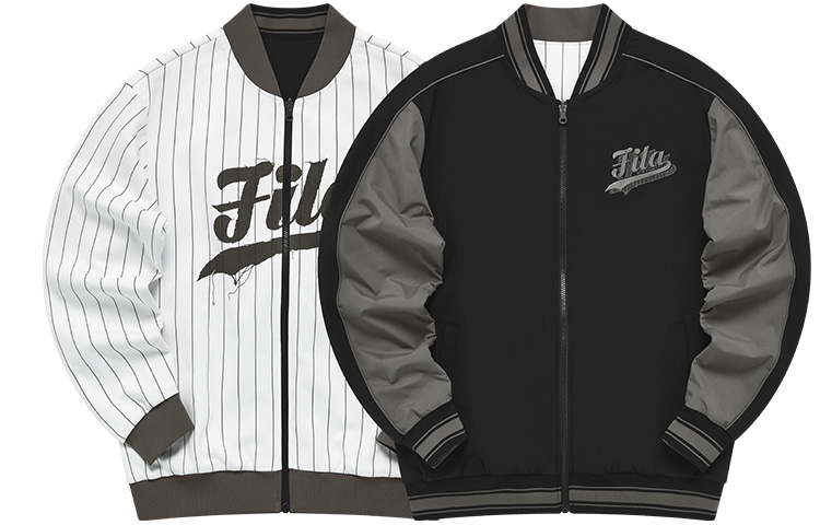 FILA Black Reversible Casual Knit Fashion Jacket T11M242501F-BK