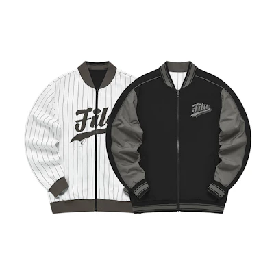 FILA Black Reversible Casual Knit Fashion Jacket T11M242501F-BK
