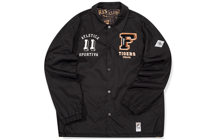 FILA Black Reversible Letter Print Woven Jacket T11M035705F-BK