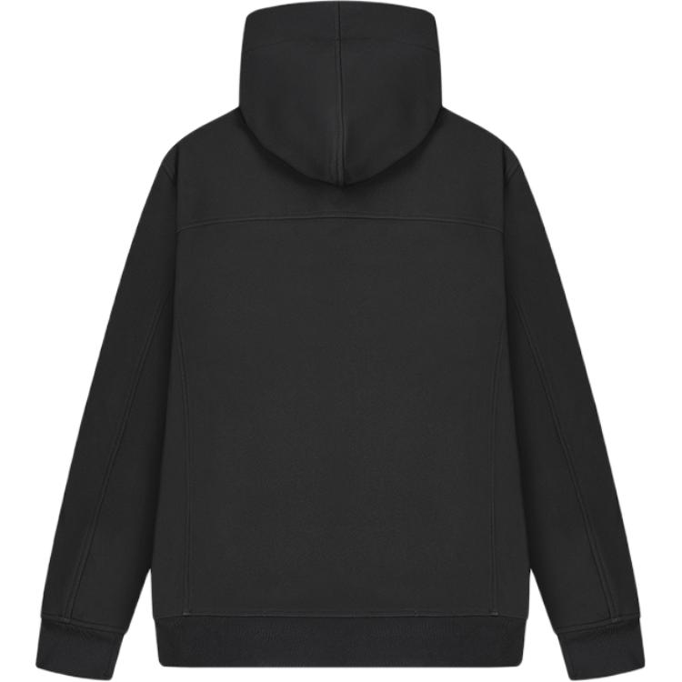 FILA Black Solid Color Comfortable Casual Hooded Zip-Up Jacket F11M349706F-BK 圖 3