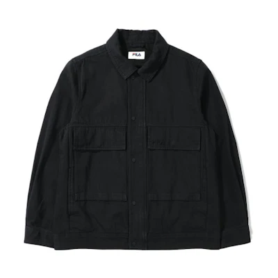 FILA Black Solid Color Multi-Pocket Button-Up Jacket FS2JKE1101X-BLK