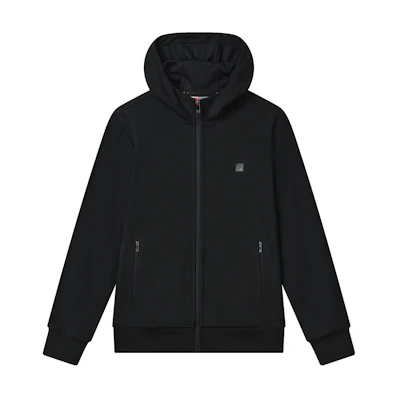FILA Black Solid Color Zip-Up Hooded Sports Jacket F11M317503F-BK