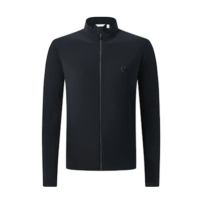 FILA Black Solid Color Zip-Up Jacket with Stand Collar A11M325708F-BK