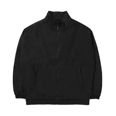 FILA Black Solid Color Zip-Up Loose Fit Jacket with Stand Collar FS2JKE2182X-BLK