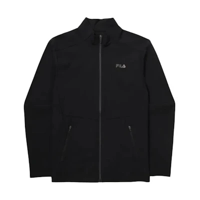 FILA Black Solid Color Zip-Up Slim Fit Jacket FS2FTG2201M-BLK