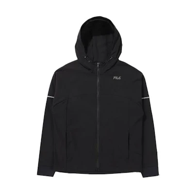 FILA Black Solid Color Zipper Hoodie Jacket Long Sleeve FS2WTE2251F-BLK