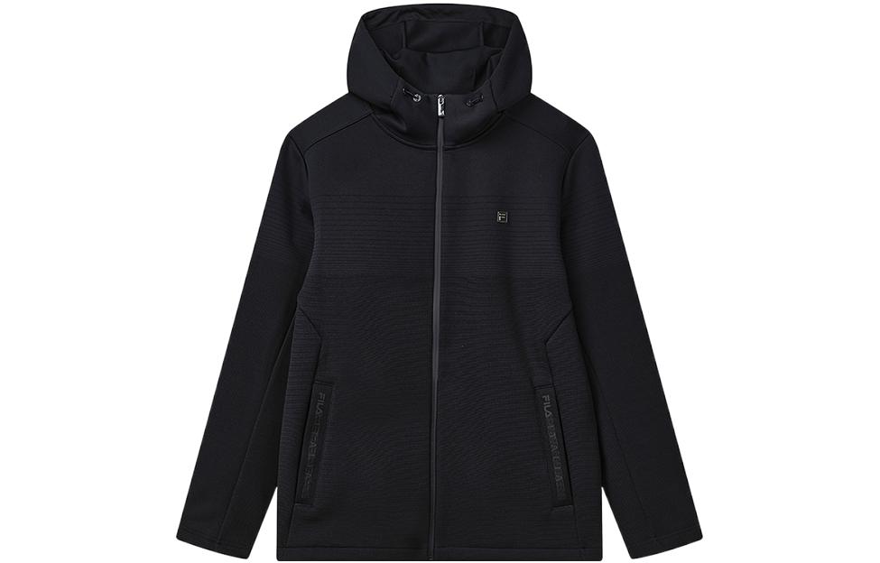 FILA Black Solid Logo Hoodie Jacket with Zipper F11M217503F-NV 圖 2