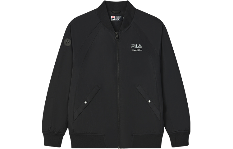 FILA Black Solid Loose Fit Woven Long Sleeve Jacket - Spring/Fall/Winter F11M248704F-BK