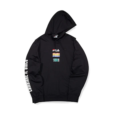 FILA Black Sports Knit Pullover Hoodie T11M032205F-BK