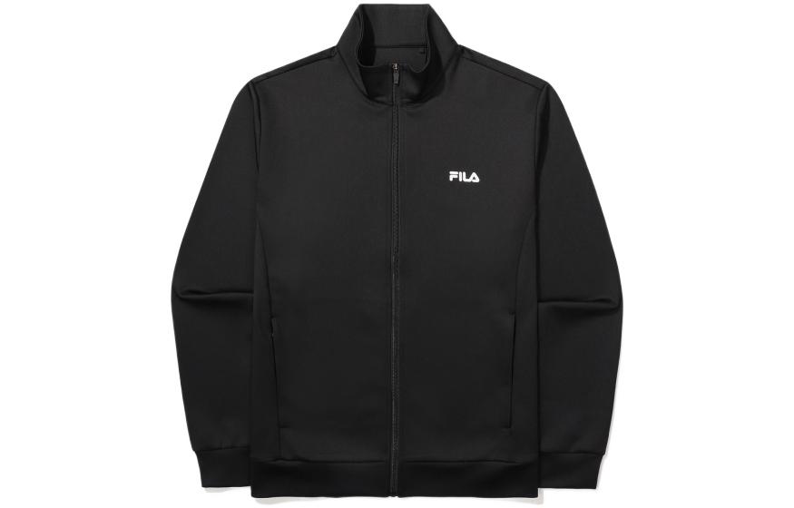 FILA Black Stand Collar Zip Jacket with Logo Print FS2FTF1201M-BLK