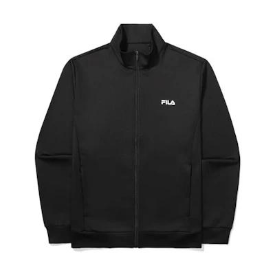FILA Black Stand Collar Zip Jacket with Logo Print FS2FTF1201M-BLK