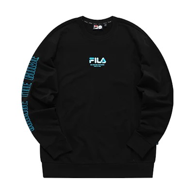 FILA Black Streetwear Knitted Pullover Sports Sweatshirt T11M133203F-BK