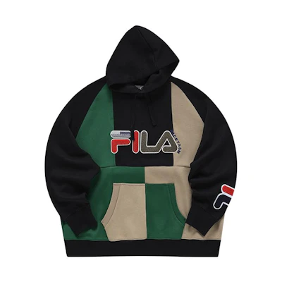 FILA Black Sweatshirt with Letter Print and Colorblock Design T11M247202F-BK