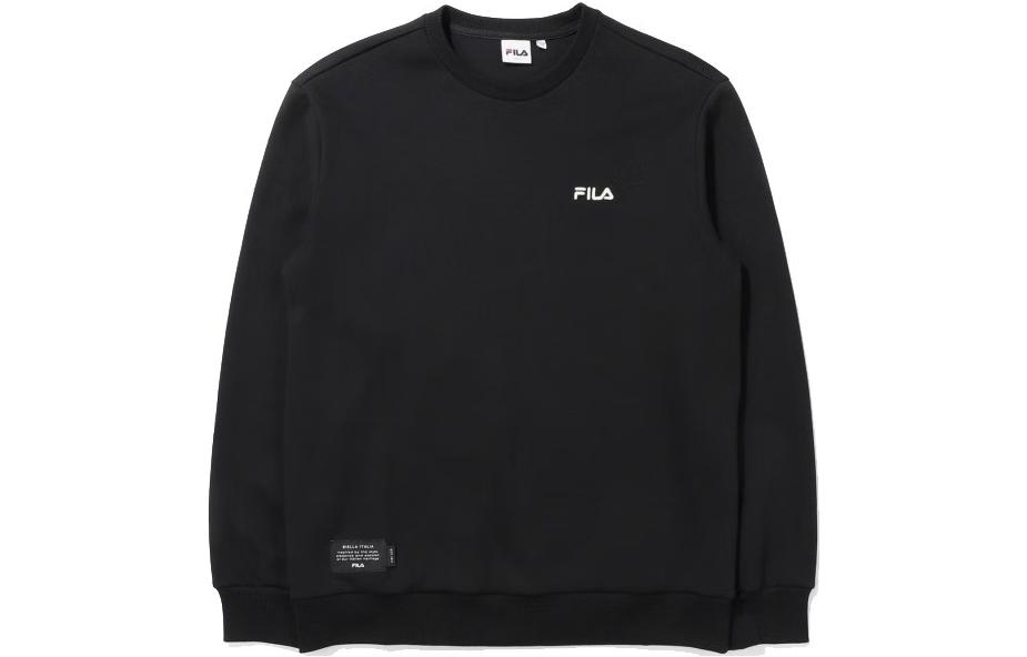 FILA Black Sweatshirt with Solid Color Logo Print FE2POE6301X-BLK