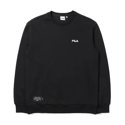 FILA Black Sweatshirt with Solid Color Logo Print FE2POE6301X-BLK