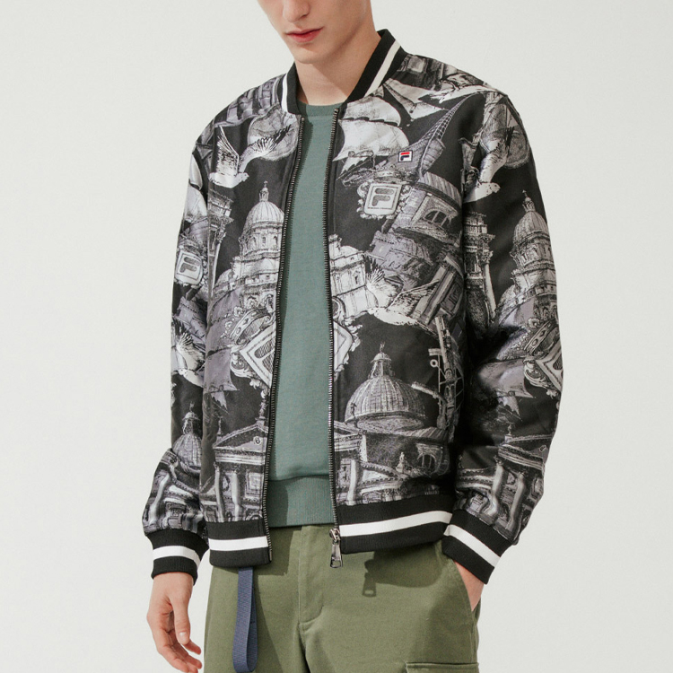 FILA Black Windproof Baseball Jacket F11M018725FBK 圖 4