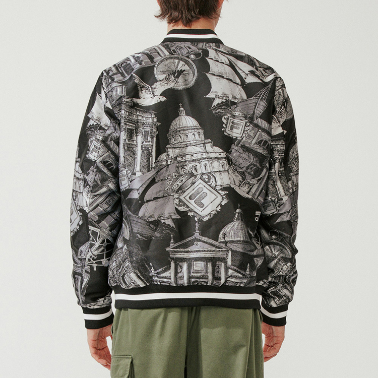 FILA Black Windproof Baseball Jacket F11M018725FBK 圖 5