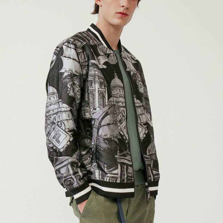 FILA Black Windproof Baseball Jacket F11M018725FBK 圖 6