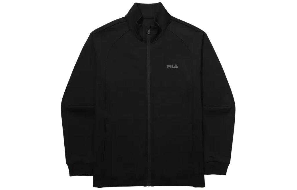 FILA Black Workwear Letter Print Zip-Up Jacket FS2FTG1201M-BLK