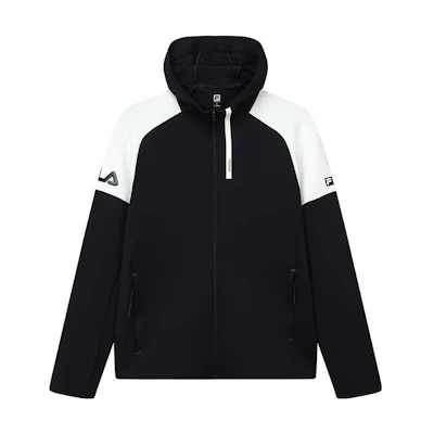 FILA Black Zip-Up Hoodie with Logo Print A61M211501F-NV