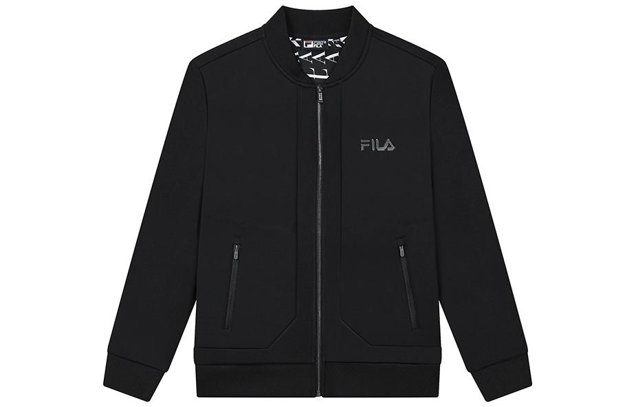 FILA Black Zip-Up Jacket with Logo Print F11M318507F-BK