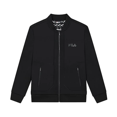 FILA Black Zip-Up Jacket with Logo Print F11M318507F-BK