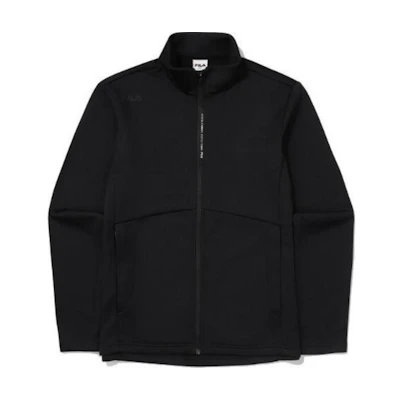 FILA Black Zip-Up Jacket with Solid Color Logo Print FS2FTE4201M-BLK