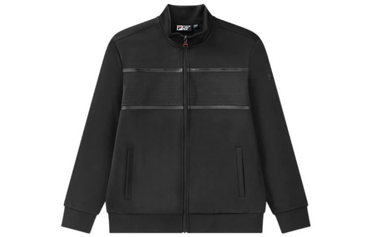 FILA Black Zip-Up Track Jacket with Striped Accents F11M048506F-BK