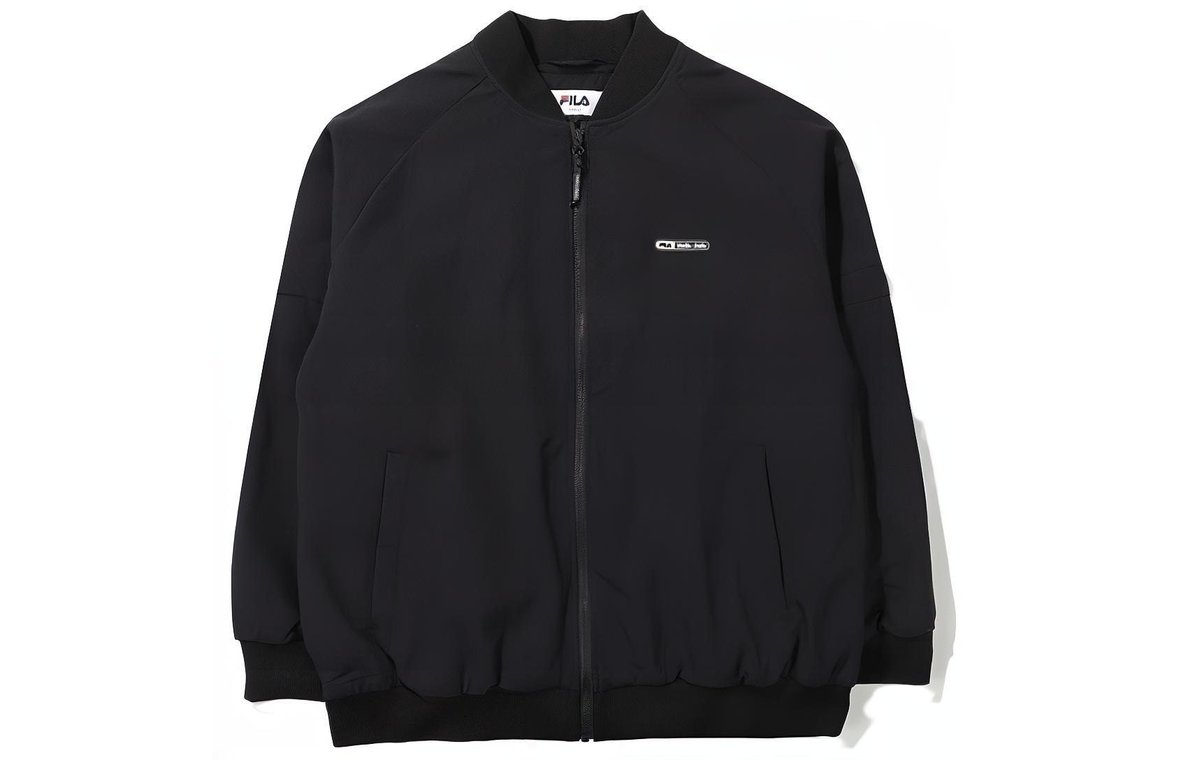 FILA Black Zipper Jacket with Logo Detailing FS2WTE1181F-BLK