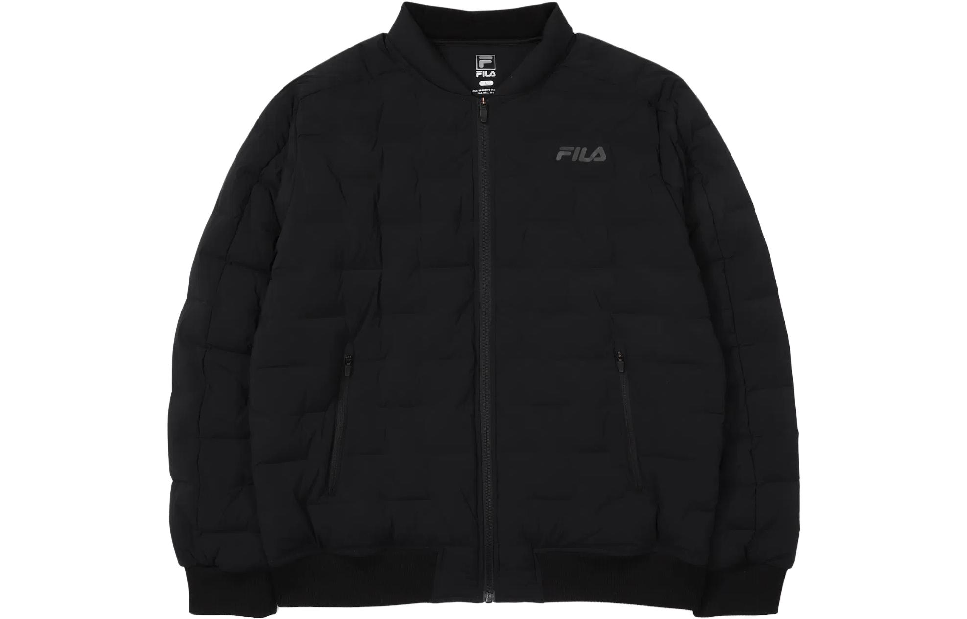 FILA Black Zipper Jacket with Logo Emblem and Letter Design FS2DJF4203M-BLK