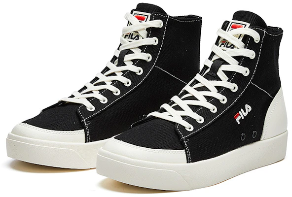 FILA Block High-top Canvas Shoes Black T12M014401FBK Lookbook FILA Block High-top Canvas Shoes Black T12M014401FBK
