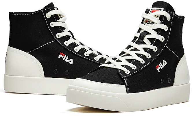 FILA Block High-top Canvas Shoes Black T12M014401FBK Shop FILA Block High-top Canvas Shoes Black T12M014401FBK