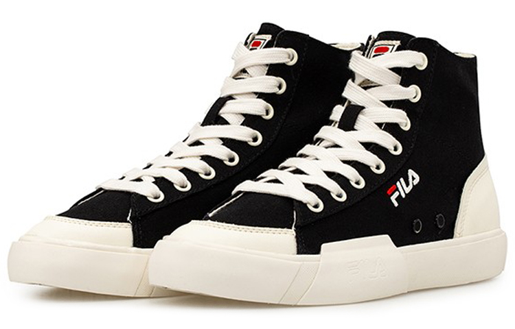 Lookbook 휠라 블록 하이탑 캔버스 블랙/화이트 T12M034404FBK