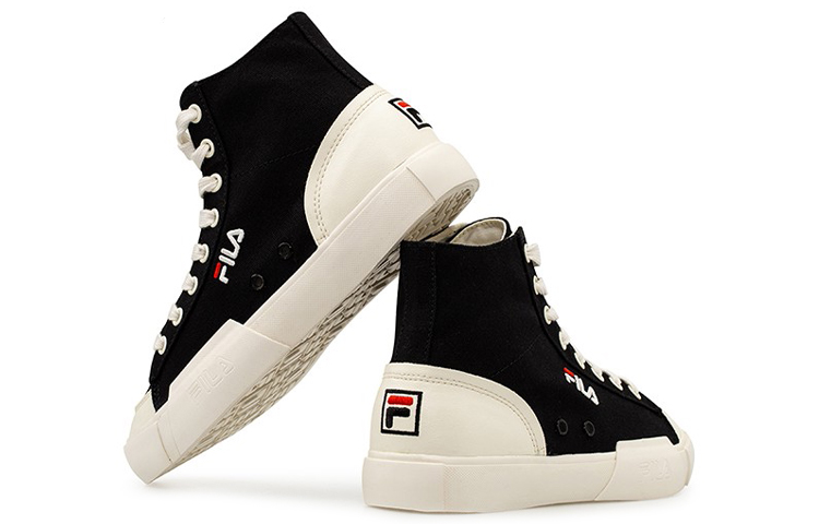 Shop FILA Block High High Top Canvas Sneakers Black/White T12M034404FBK