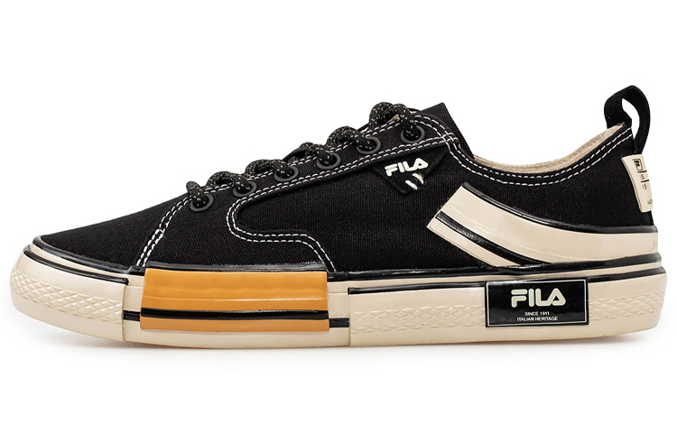 FILA Block Reform Canvas Shoes Black/White/Yellow T12M034401FBK